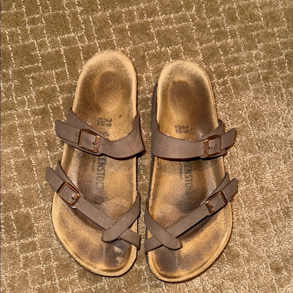 Birkenstock Brown Leather Sandals with Adjustable Straps